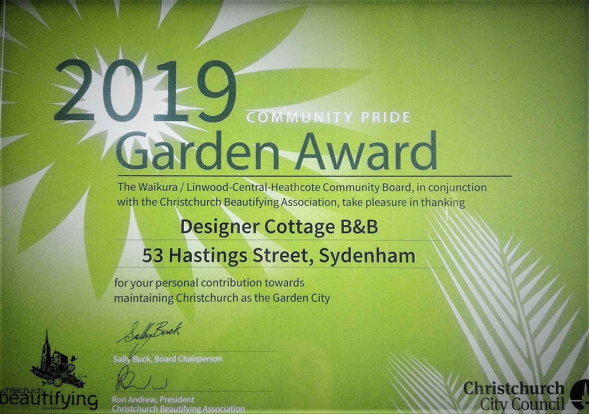 Christchurch B&amp;B 2019 Garden Awards (4)